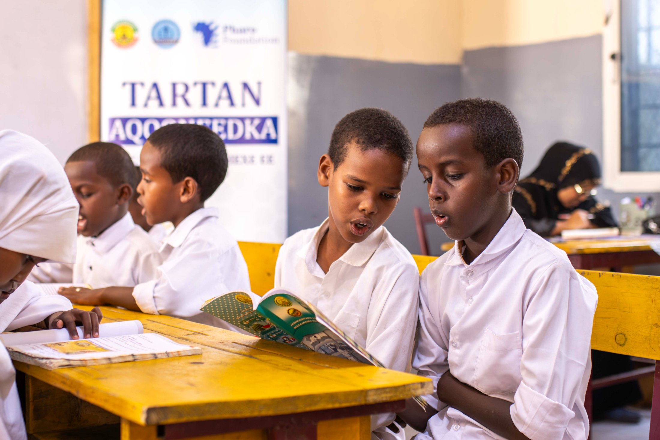 Reading competition in a government primary school, Somaliland.